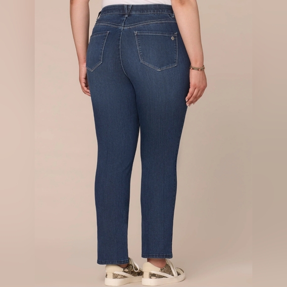 Democracy "Ab" Solution Dark Blue Denim Jeans. Sz 22w 29" Inseam NWOT - Picture 2 of 8